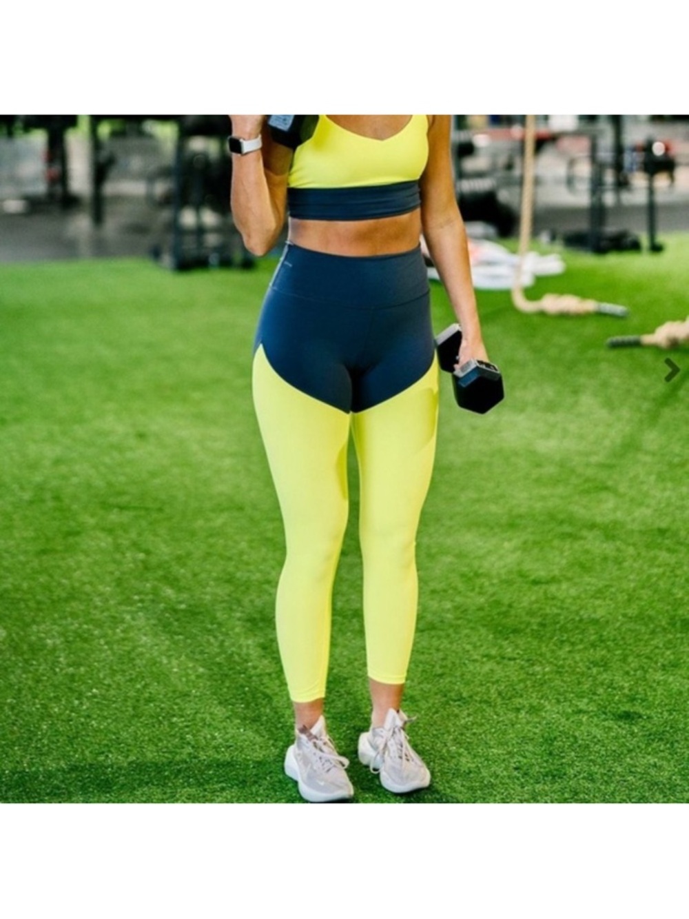 Zyia Active Neon Yellow Parallel Luxe High-Rise 7/8 24" Leggings sz 0, like NEW